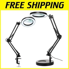 10X Magnifying Glass with LED Light and Stand