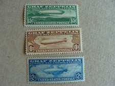 US Original 1930 Graf Zeppelin Set (c13-15) SUPERB  LH, OG