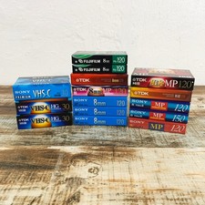  NEW SEALED Mixed Lot of 15 VHS-C 8mm Blank Video Cassette Tapes Sony TDK Fuji
