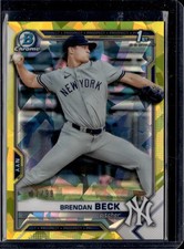 2021 Bowman Draft Sapphire #BDC-118 Brendan Beck Chrome Yellow /99 1st Prospect