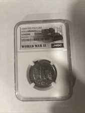 1940R XVIII ITALY LIRA NON MAGNETIC GENUINE GRADE WW2 ERA COIN NGC SLAB