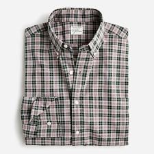 J. Crew Slim Fit Organic Cotton Poplin Shirt Men's Small Gray Plaid Secret Wash