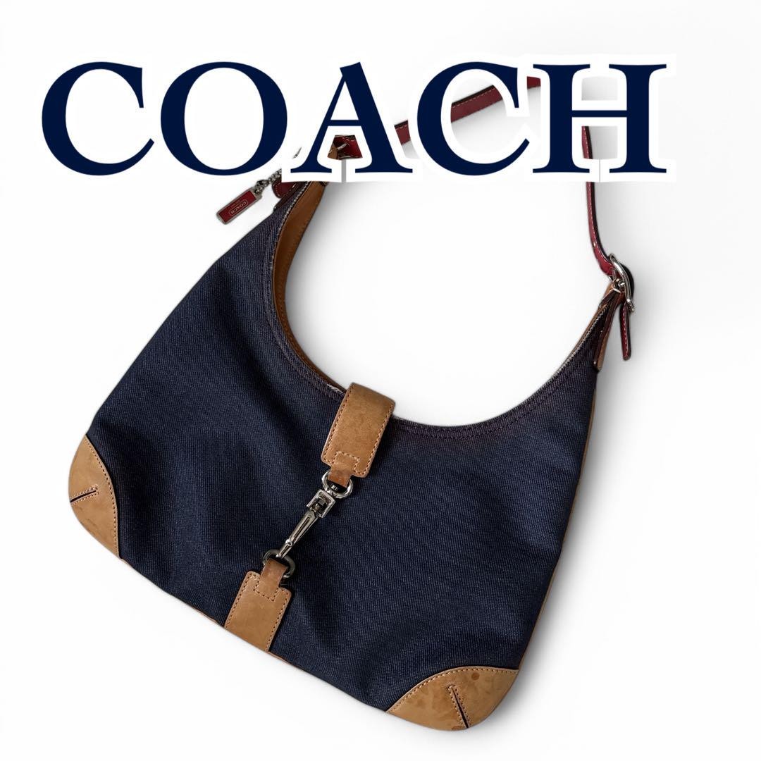【jeankenman.。o○ 】COACHハンドバッグ Coach Vintage Denim Shoulder bag Handbag Used Denim Leather