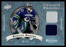 2008-09 Artifacts Treasured Swatches Dual Blue Roberto Luongo 48/50 Vancouver