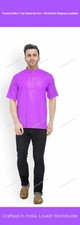 Mens Kurta Mens Cotton Shirt Top Tunic Kurta Solid Half Sleeve Plus Size Kurta