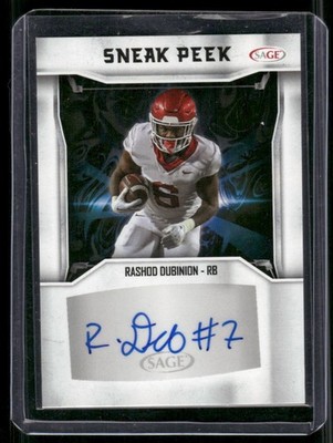 RASHOD DUBINION 2024 Sage Sneak Peak Auto Autograph #SPA-RD Arkansas