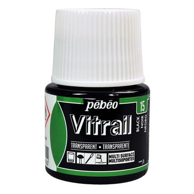 Pebeo - Vitrail - Glas- und Fliesenfarbe - Schwarz - 45 ml