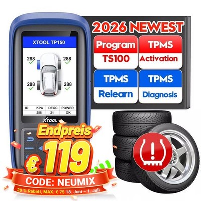 XTOOL TP150 WiFi OBD2 Diagnosegerät RDKS TPMS Programmiergerät Reifendrucksensor