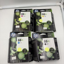 One Set Genuine HP 88XL Yellow/Cyan/Magenta/Black Ink Cartridges NEW Exp 2017/19