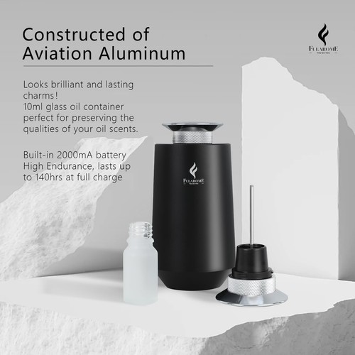 Car Air Freshener Diffuser, Waterless Cold-Air Diffusion, Aluminum Alloy, Sma... - Picture 2 of 6