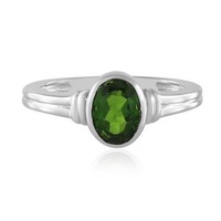 Cavill Russischer Diopsid Ring 0,599Ct Ovalschnitt Platin 925 Silber Damen