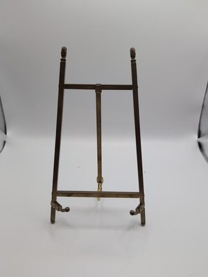 Brass Easel Display Stand with Acorn Finials Adjustable Ends 9''x5.5'' 