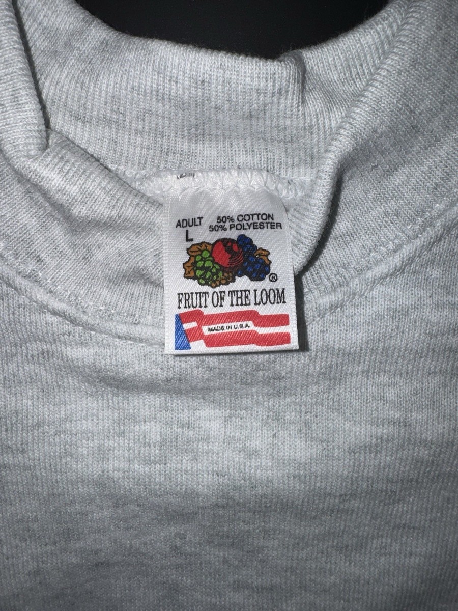 Vintage NOS 90's Large Fruit Of the Loom Ash Gray Blank Raglan