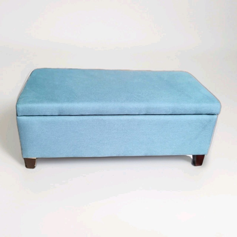Noble House Carlsbad Dark Teal Storage Ottoman 38"×18.25"×15.5"