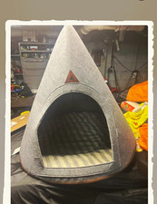 Nooee Pet Cave XL Covered Felt Dog Cave Bed, Gray Conical Design