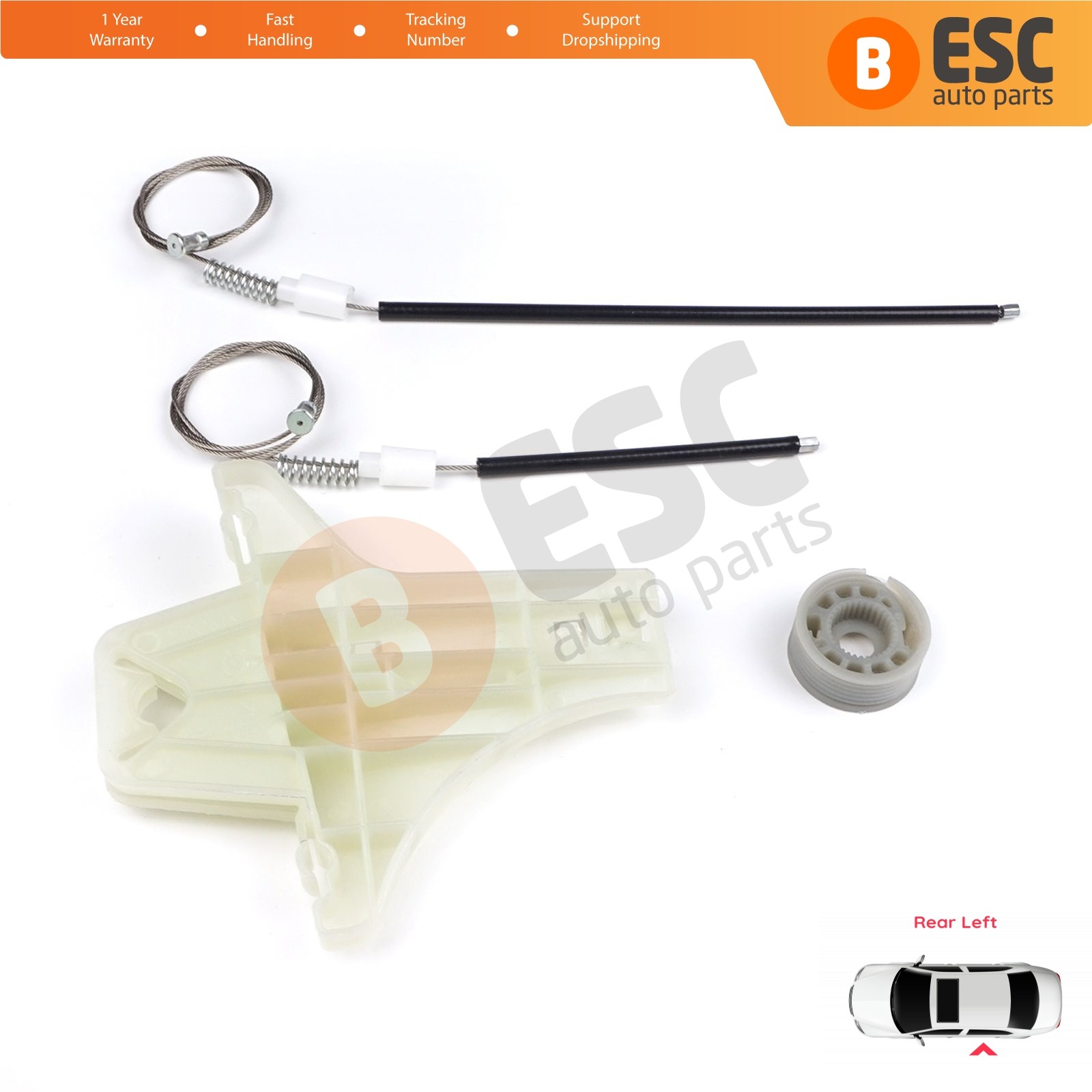 Window Regulator Kit Rear Left for VW Jetta Golf MK5 A5 1K R32 GTI Rabbit Plus