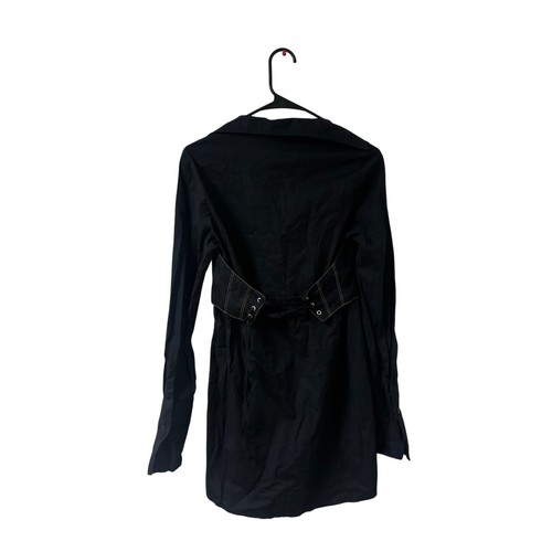 Urban Outfitters schwarz gold Langarm Minilänge Kleid Pirat Krawatte Korsett XS - Bild 2 von 4