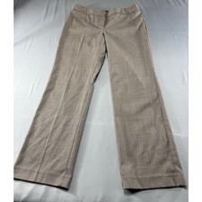 Talbots Signature  8 Petite Tan Brown Black Plaid Wide Leg Career Pants
