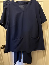 FIGS Technical Collection Navy Blue Scrubs Set Cotton Blend Size 4X