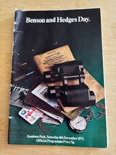 December Meeting, Benson and Hedges Day Run At Sandown Park 4/12/1971 Race Card