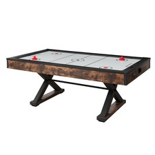 84" Air Driven Hockey Table with Illuminated Scorer, 2 Mallets, Stable Base