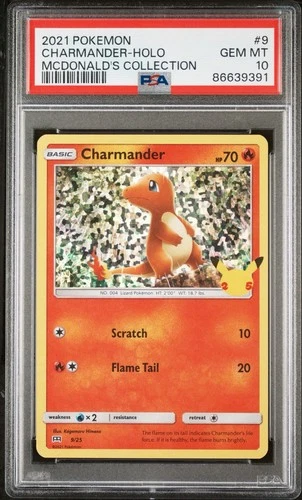 2021 Pokemon CHARMANDER Holo McDonald's Collection #9 PSA 10 Gem Mint