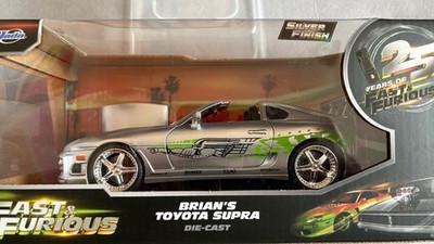 Jada Fast & Furious Brian s Toyota Supra - Silver Finish - 1:24 - 25 Years F&F