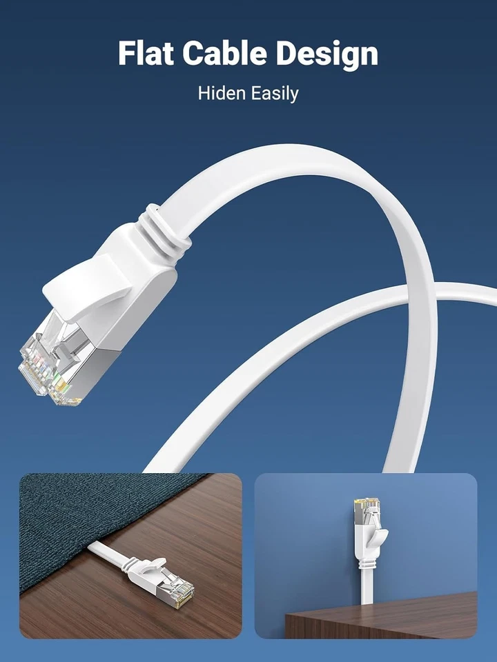 UGREEN Cat 7 10Gbps Flat Snag-less Network Lan Cable - Black - 10M - Image 3 of 4