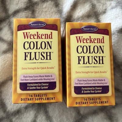 2x Natures Secret Weekend Colon Flush Tablets 16 Ctx2=32 Exp 11/2026