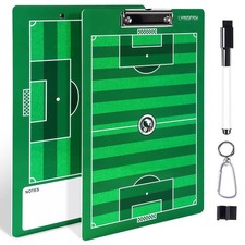 Dry Erase Coaches Clipboard, Waterproof Soccer Whiteboard 9"W x 13.8"H, Green