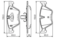 For Bosch 0 986 494 118 brake pad set, disc brake