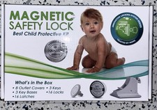 16 Pack Magnetic Cabinet Locks Baby Proofing Kit - MQP Child Kit, White