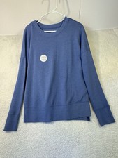 TIME  TRU Womens Navy Cotton Blend Sweatshirt Womens L 12-14 