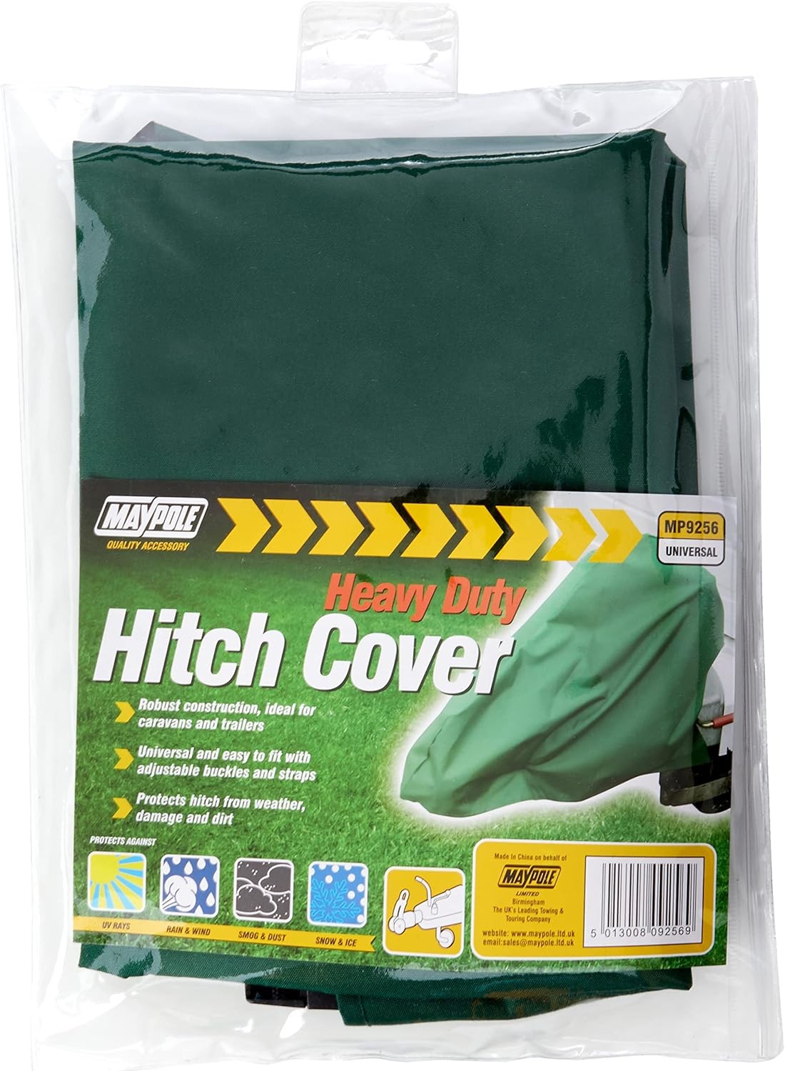 Maypole Universal Heavy Duty Caravan Hitch Cover, Green
