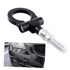 Universal Car Front Bumper Screw-on Tow Hook Aluminum 16mm Tow Hook Black