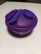 Tupperware To Go Salat & Go 1,5l lila - mit Besteck und Dressingbehälter