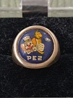 VINTAGE BRASS PEZ RING gold adjustable candy usa made 60s 70s