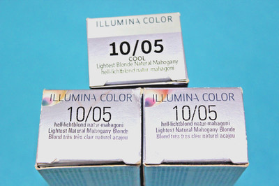 3x60ml WELLA  ILLUMINA COLOR HAARFARBE 10/05 hell-lichtblond natur mahagoni