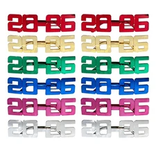 12 Pack of 2026 New Year's Crystal/Glittered/Solid/Metallic Plastic Party Glasse