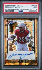 2024 LEAF PRO SET METAL AUTOS GOLD CRYSTAL 1/1 #PAJJ3 JAWHAR JORDAN 1/1 PSA 9