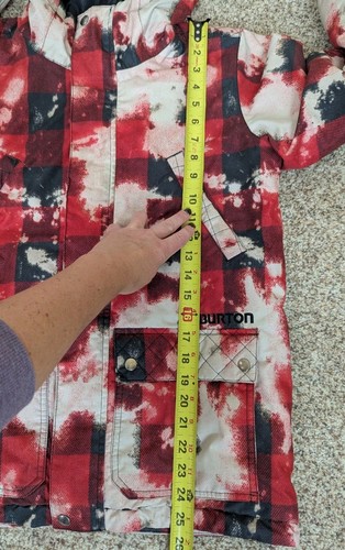 BURTON TWC Jacket Acid Wash Buffalo Plaid Dryride GREENLIGHT Coat Size Med 10/12 - Picture 13 of 14