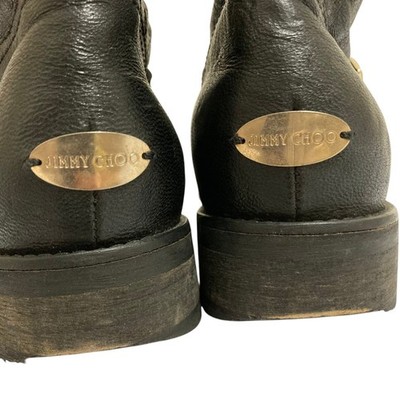 JIMMY CHOO classic model leather engineer boots, size 36.5, black