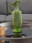 Vintage Haeger Pottery Pitcher Vase in a lovely Darker Green and brown drip