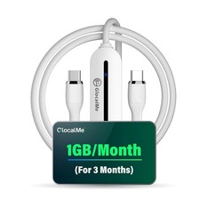 GlocalMe UniCord 4G WiFi Hotspot 3.2ft USB C Cable 65W Fast Charge iPhone T...