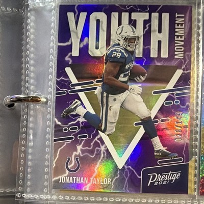 2021 Panini Prestige Youth Movement Jonathan Taylor #YM-4 Purp /149 JERSEY MATCH
