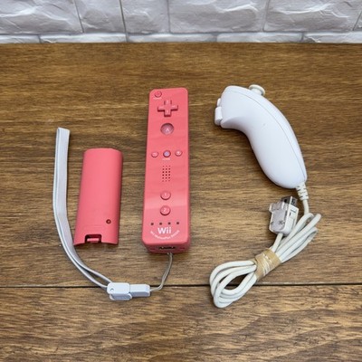 Nintendo Wii Pink Motion Plus Remote Controller RVL-036 w/Nunchuck RVL-004