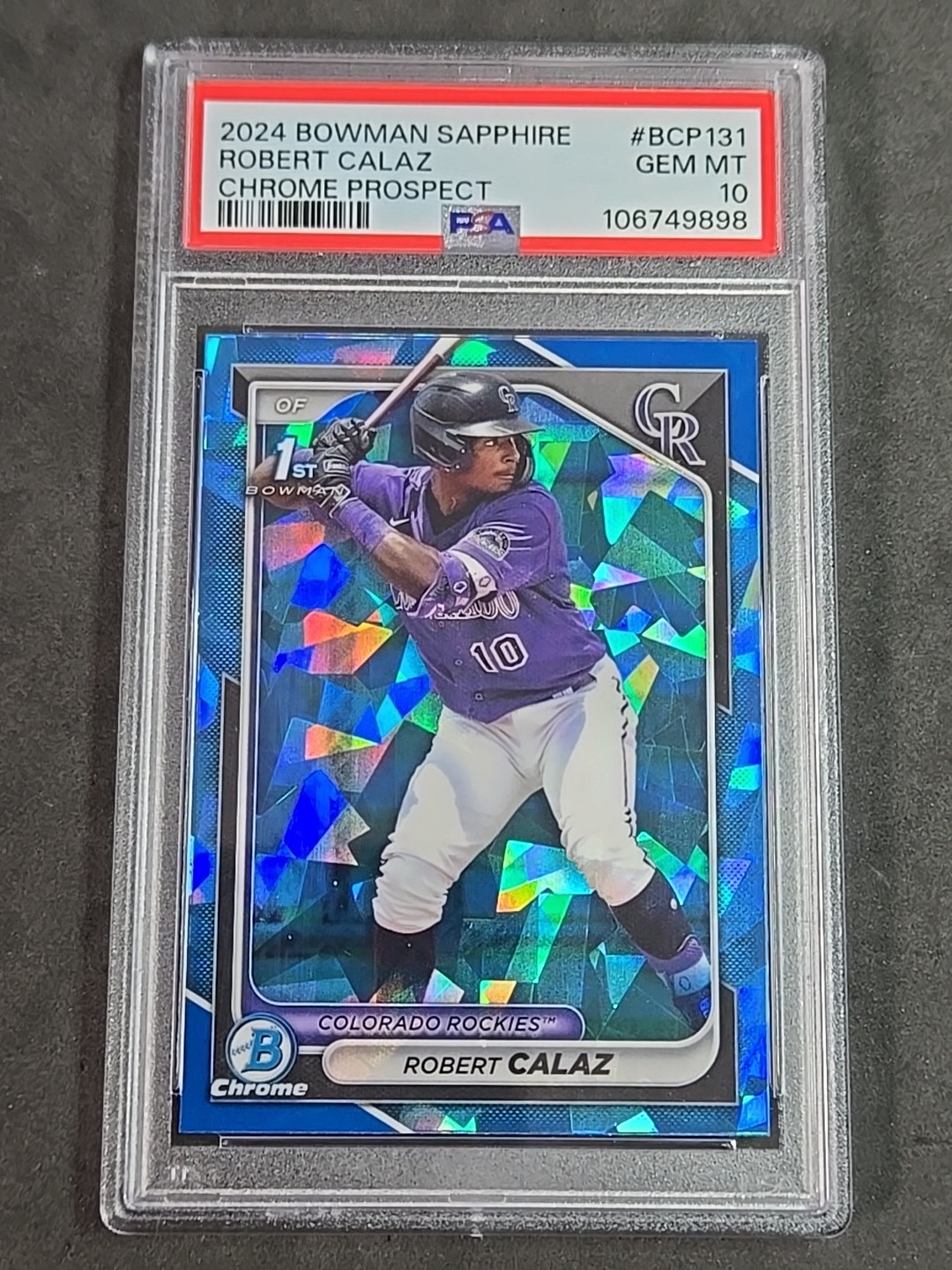 2024 Bowman Sapphire 1st Robert Calaz #BCP-131 Colorado Rockies PSA 10 GEM MINT