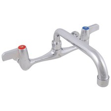 8 in Standard Duty WorkForce Wall Mount Faucet with 14 in Swing Spout