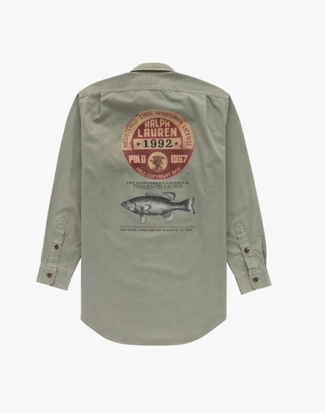 POLO RALPH LAUREN Vintage 1992 Sportsman License Fishing Bass Shirt Size XL Rare
