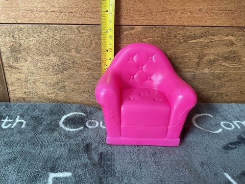2-Barbie Hot Pink Armchair Living Room Chairs Plastic Dollhouse Furniture - Picture 8 of 9